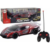 Nuotoliniu būdu valdomas RC sportinis automobilis, mastelis 1:16, raudonas, su žibintais
