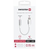 Textile USB-C - 3.5mm Audio Adapteris 0.15m White