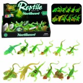 Fluorescent Green Glow-in-the-Dark Lizard Rubber Figurine 15cm