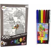 Spalvinimo dėlionė, 500 detalių, vandenyno žuvys