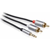Jack 3,5 mm – 2xRCA 1,5 m sidabrinis (LB0092)