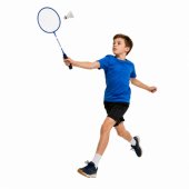 Badmintono rinkinys, 3 raketės, 3 skraidukai, mėlynas dėklas