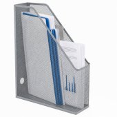 Metal Office Organizer Stand for Documents and Folders, Vertical, Silv