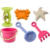 Sand Toy Set, Bucket, Grinder, Strainer, Pastel Molds