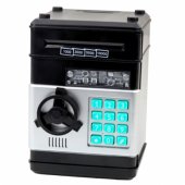 ATM Safe Piggy Bank Lights Sounds PIN Code Black