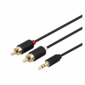 Audio cable 3.5mm Male - 2xRCA Male 2m Black