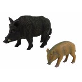 Set of 2 figurines Wild boar with young Forest Animals series