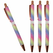 Metalinis automatinis blizgus tušinukas su mėlynu rašalu, 1,0 mm