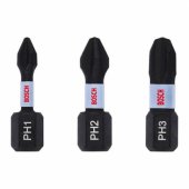 SCREW BITS BOSCH 25MM PH1/ 2/ 3 3PCS