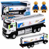 Metal Tank Truck Drive Lights Sounds Blue and White 1:40