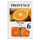 Oranžinės arbatinės žvakutės, 6 vnt.