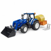 bruder BRUDER New Holland T5.120 with front loader, loading box, forks