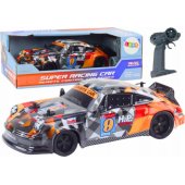Nuotoliniu būdu valdomas automobilis 1:18, guminiai ratai, driftas, oranžinis