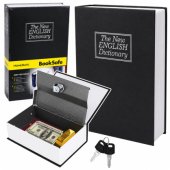 Book-shaped Safe with Key Case, Black, 18x12 cm