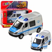 Metal Police Car with Pull Back Motor, Lights and Sounds 1:32