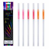 Šiaudeliai Fluorescencinės lazdelės, tamsoje šviečianti neoninė lazdelė, 6 vnt.