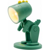 LED gyvūno žibintuvėlis, žalias dinozauras, su pagrindu