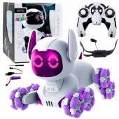 TOOBY Robot Dog Remote Controlled RC 360° Lights Sounds White and Purp