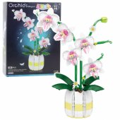 Orchid konstruktoriaus kaladėlės Orchid in a Pot, rožinė ir balta, 616 dalių