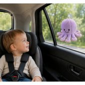 Pliušinis aštuonkojo žaislas su siurbtuku, violetinis, 16 cm