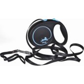 Flexi automatinis pavadėlis Black Design L, juosta 5 m, mėlynas