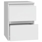 Topeshop Szafka komoda stolik nocny 2 szuflady m2 biała (M2 BIEL)