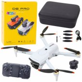 Drone D6 PRO kameros LED lemputės, programėlė, šviesiai pilka