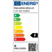 6W C37 E14 3000k RGB with remote control