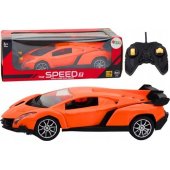 Nuotoliniu būdu valdomas sportinis automobilis, oranžinis, RC automobilis 1:16