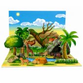 Set of Wild Animals Figures Fox Giraffe Hippo Deer Park 3D Board