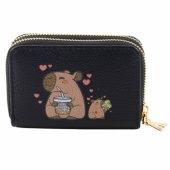 Two-compartment wallet with card compartments Kapybara Black 12.5 x 8.