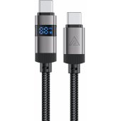 C15-03 USB-C to USB-C 60W with LED display 1.2m Black