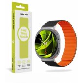 Easy Strap Magnetic Galaxy Watch 8 juoda-oranžinė