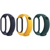 Mi Band 5/ 6 dirželis (3 vnt. pakuotė), tamsiai mėlynas/ geltonas/ mėtinis