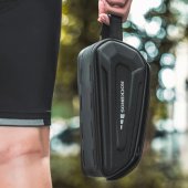 Waterproof frame bicycle bag with phone cover black