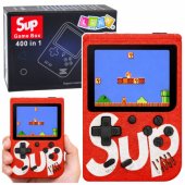 Electronic Game Console Retro Sup 400 Games LCD 8 Bit Red