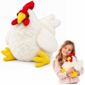 Plush Chicken Stuffed Animal, Soft and Fluffy, White, 40 cm