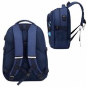 Children®s School Backpack Chest Strap Navy Blue Rocket Space 20L 41cm