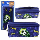 Pencil Case School Organizer with Football Navy Blue