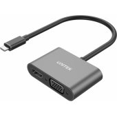 Adapteris AV USB/ C HDMI VGA 4K 0,15 m Juodas
