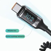 US-CC192 60W + USB Type-C Spring Cable 30W Black