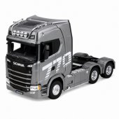 Scania Huina 1501 nuotoliniu būdu valdomas RC sunkvežimis, pilkas sidabrinis 1:18