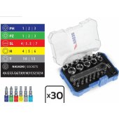 Dedra Set of screwdriver bits and sockets 30pcs, plast box