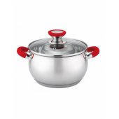 Pot Voltz OV51210N20, 20 cm./ 3.5 l., Red handles, Stainless s