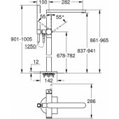 Plus Single-lever bath mixer 1/ 2″ Floor Mounted Chrome
