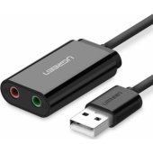 US2058 išorinė USB garso korta 15cm juoda