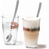 Leonardo 2 stiklinių rinkinys su šaukšteliais Latte Solo - Leonardo (L-04255