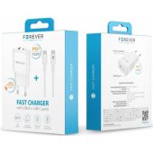 TC-01-20AC PD QC 1x USB-C 1x USB 20W White + USB-C - USB-C