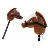 Plush Horse Head On A Stick Hobby Horse Dark Brown Shorthair Horse sou