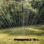 Fiskars 1027028 svyruojantis laistymo purkštuvas, juodas, Ora